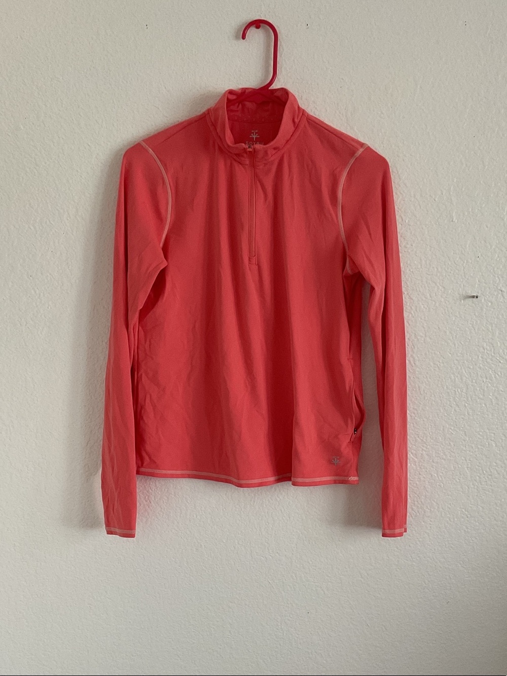 Soybu Coral Pink Long Sleeve Half-Zip Top